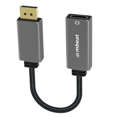 mbeat ToughLink DisplayPort 1.2 Male to HDMI 2.0 Female Adapter - 15cm - MB-XAD-DPHDM