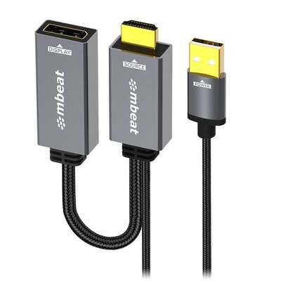 mbeat ToughLink HDMI to DisplayPort Active Adapter with USB Power - MB-XAD-HDDPU