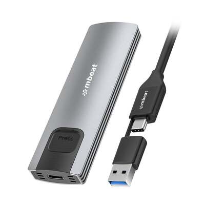 mbeat 10Gbps M.2 NVMe SATA SSD Enclosure - MB-XCS-CM03GRY