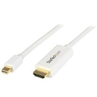 StarTech 3 ft / 1m Mini DisplayPort to HDMI Converter Cable, 4K, White - MDP2HDMM1MW