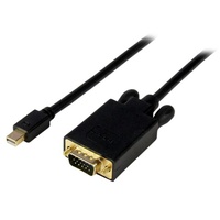 StarTech Connect a Mini DisplayPort-equipped PC or Mac¨ to a VGA monitor/projector, with a 10ft long black cable MDP2VGAMM10B