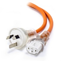Alogic 3m Medical Power Cable Aus 3 Pin Mains Plug to IEC C13 Orange (M/F)