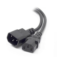 ALOGIC 2m IEC C13 to IEC C14 Computer Power Extension Cord Male to Female Black MF-C13C14-02
