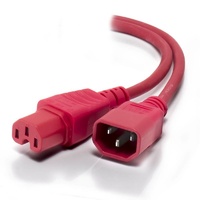 Alogic 1.5m IEC C14 to IEC C15 High Temperature (M/F) Red