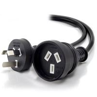 Alogic 3m Aus 3 Pin Mains Power Extension Cable Black (M/F)
