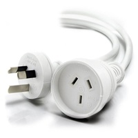 Alogic 3m Aus 3 Pin Mains Power Extension Cable White (M/F)