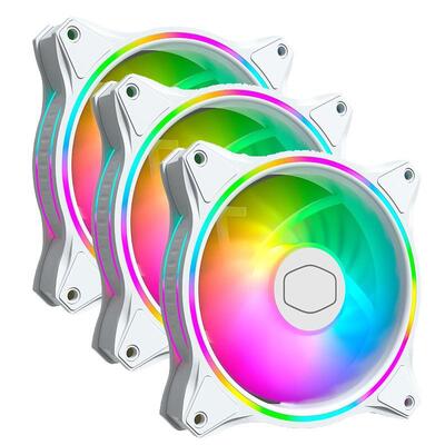 Cooler Master MasterFan MF120 Halo ARGB 120mm White Case Fan - MFL-B2DW-183PA-R1