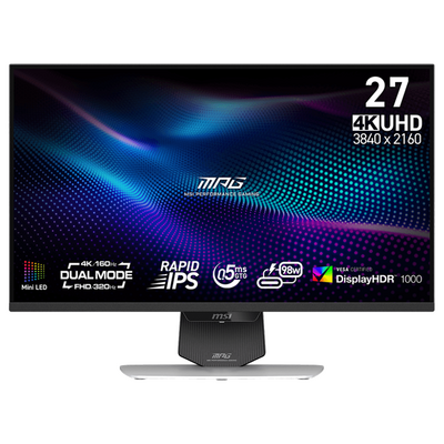 MSI MPG 274URDFW E16M 27" 4K/FHD 160/320Hz Dual Mode USB-C Mini-LED Rapid IPS Gaming Monitor