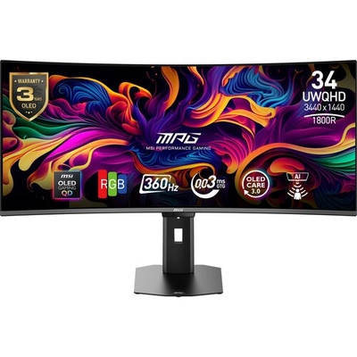 MSI MPG 341CQR QD-OLED X36 34-inch UWQHD 360Hz Curved Gaming Monitor