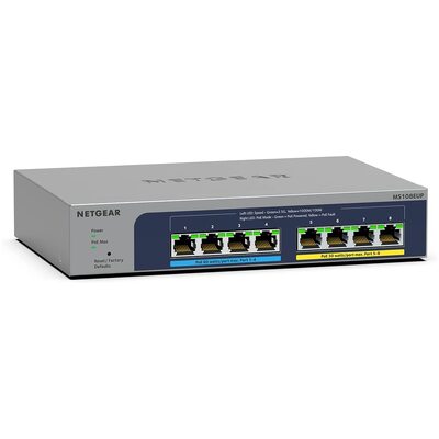 NETGEAR MS108EUP-100AUS  8-port Ultra60 PoE++ Multi-Gigabit (2.5G) Ethernet Plus Switch