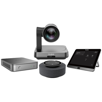 Yealink MVC640 Room System for Microsoft Teams and SFB, Mini-PC II, 8'' Touch Screen, UVC84 12x Optical Zoom 4K Camera and Mspeech AI Meeting Audio De