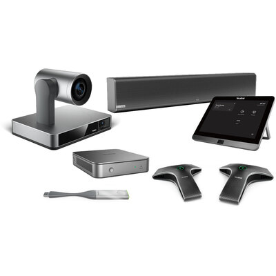Yealink MVC860-C2-211 MVC860 Room System for Microsoft Teams and SFB, Mini-PC II, 8'' Touch Screen and UVC86, 1x WPP20, 4 Port POE Switch, 2x VCM34 Mi