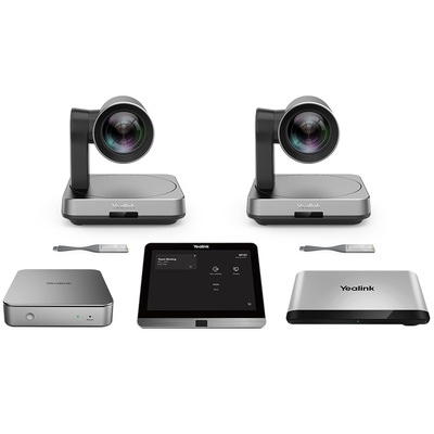Yealink MVC940-C2-002 MVC940 Room System for Microsoft Teams and SFB, Mini-PC II, UVC90 Camera Hub, 8'' Touch Screen, 2x UVC84 12x Optical Zoom Camera