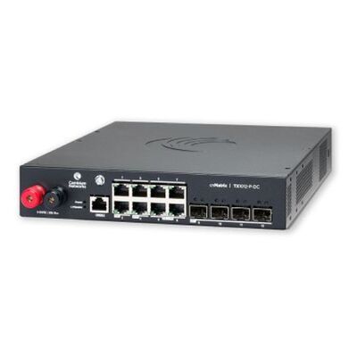 Cambium Networks MXTX1012GxPA20 cnMatrix TX1012-P-DC - DC Powered Intelligent Ethernet PoE Switch - 8 x 1Gbps - and 4 SFP+