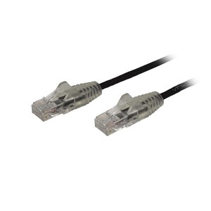 StarTech 1.5m CAT6 Cable - Black Slim CAT6 Patch Cord - Snagless - LSZH