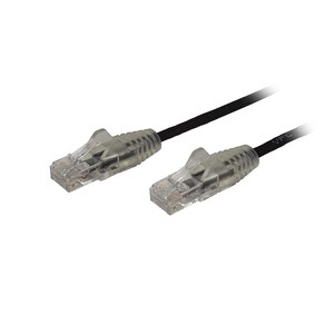 StarTech 2m CAT6 Cable, Black Slim CAT6 Patch Cord, Snagless, LSZH - N6PAT200CMBKS