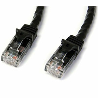 StarTech 0.5m Cat6 Gigabit Snagless RJ45 UTP Patch Cable (M/M), Black - N6PATC50CMBK