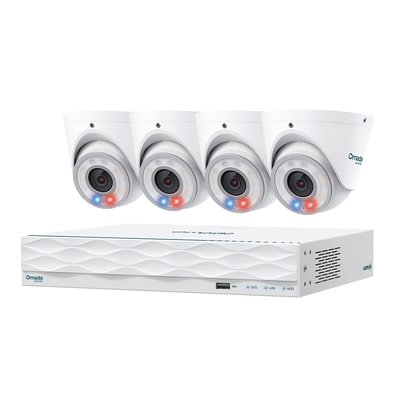 TP-Link Omada T8S4-2T 8MP Turret PoE Security Camera KIT with 2TB HDD, 4 Cameras with 16-Channel NVR