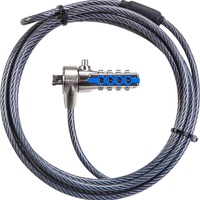 Targus DEFCON® Resettable T-Lock Combo Cable Lock with 2M Steel Cable/ Additional Locking - Black