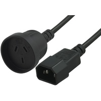 Blupeak COMSOL  25cm Power Cable C14 male to  3Pin AU Female - IEC-3F-.15