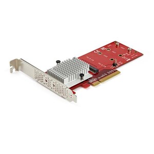 StarTech Dual M.2 PCIe SSD Adapter Card, NVMe or AHCI NGFF M-Key SSD - PEX8M2E2