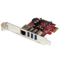 StarTech 3-Port PCI Express USB 3.0 Card + Gigabit Ethernet PEXUSB3S3GE