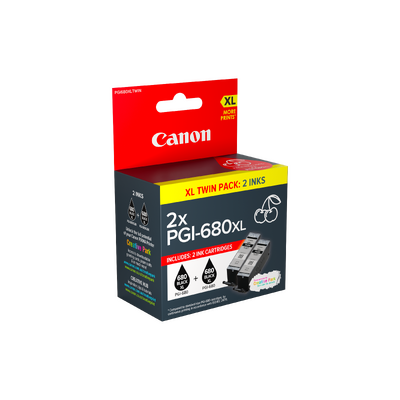 CANON PGI680XLTWIN, PGI680XLBK BLK INK TWIN PK TANK 400 PAGES FOR TR7560 TR8560 TS6160 TS8160 TS9160