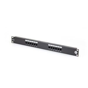 SERVEREDGE 12 Port CAT6 Patch Panel - 1RU UTP - Includes Cable Management Bar
