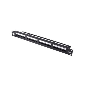 SERVEREDGE 24 Port CAT6 Patch Panel - 1RU UTP- Includes Cable Management Bar