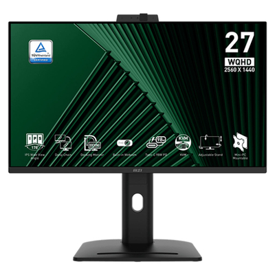 MSI PRO MP275QPDG 27" 100Hz WQHD 1ms HDR Adaptive Sync IPS Business Monitor w/ 98W USB-C + Webcam