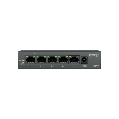 Synology PS500 5-Port Gigabit Unmanaged PoE+ Switch