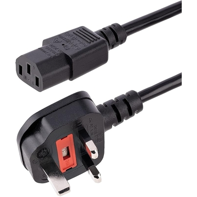 Premium UK Plug 1M Power Cord Cable (BS1363) – Fused 3A | Black