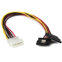 StarTech 12in 4 Pin LP4 to Dual Latching SATA Y Splitter - PYO2LP4LSATA