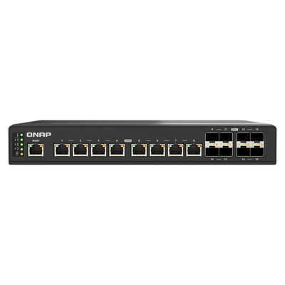 QNAP QSW-IM3216-8S8T 16 high-speed 10GbE ports, 8 ports 10GbE SFP+, 8 ports 10GbE rj56,rack mount/wall mount web managed Industrial switch