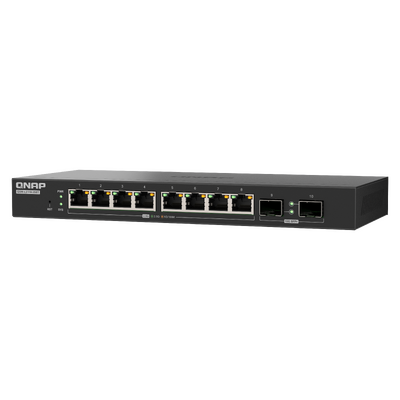 QNAP QSW-L2110-2S8T, 8 ports 2.5GbE (RJ45), 2 ports 10GbE SFP+ Lite Managed Switch