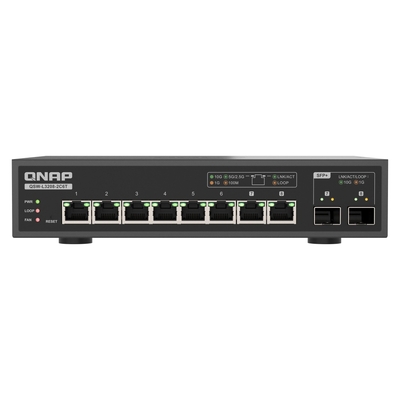 QNAP QSW-L3208-2C6T, 6 ports 10Gbps, 2 ports 10G SFP+/NBASE-T Combo