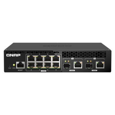 QNAP 8-PORT WEB MANAGED SWITCH, 10GbE SFP+/10GBASE-T(2), 2.5GbE(8), 2YR WTY