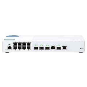QNAP QSW-M408-2C, 8 port 1Gbps, 2 port 10G SFP+/ NBASE-T Combo, 2 port 10G SFP+, web management switch