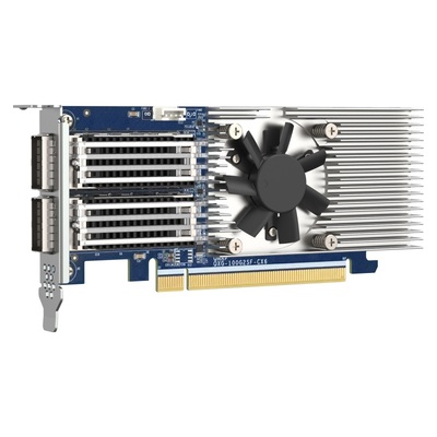 QNAP Dual port per 100GbE Network adapter; 2 x QSFP28; Mellanox ConnectX-6 Dx controller. (QXG-100G2SF-CX6)