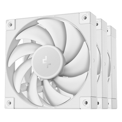 DeepCool FD12 WH-3 IN 1 Performance 120mm Fan, White, 3-Pack - R-FD12-WHNPN3-G