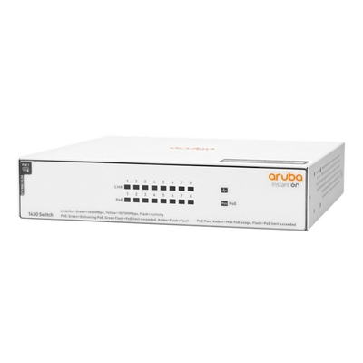 HPE Aruba Instant On 1430 8-Port Class 4 PoE 64W Switch - R8R46A