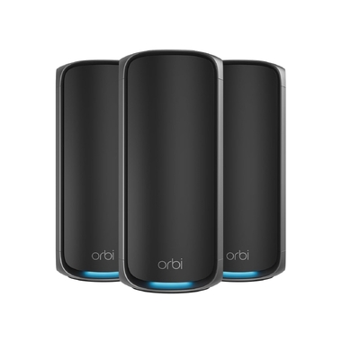 Netgear Orbi WiFi 7 970 Series Quad-Band Mesh System 27Gbps 3-Pack - Black