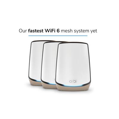 NETGEAR Orbi Tri-Band WiFi 6 Mesh System - 3 pack (RBK863S-100APS)