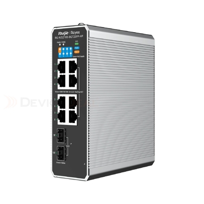 Ruijie Reyee 8P GE L2 Managed Industrial Switch - 7 PoE+ & 1 PoE++ (300W) - 8 GE + 2 SFP