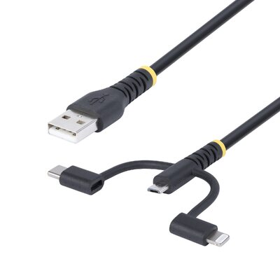 STARTECH 1m Rugged USB Multi Charging Cable - RLTCUB1MBK