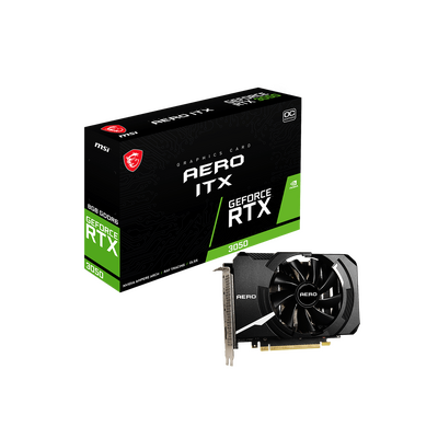 MSI nVidia Geforce RTX 3050 AERO ITX 8G OC Video Card, 1807 MHz