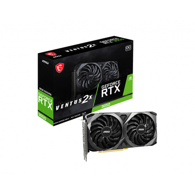 MSI nVidia Geforce RTX 3050 VENTUS 2X 8G OC Video Card, 1807 MHz Boost Clock, GDDR6, PCI-E 4.0, 3x DisplayPort 1.4a, 1x HDMI 2.1