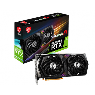 MSI nVidia Geforce RTX 3060 GAMING X 12GB GDDR6 Video Card, PCI-e 4.0, 1837 MHz Boost, 3x DisplayPort 1.4a, 1x HDMI 2.1