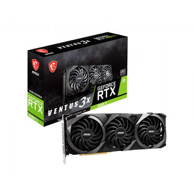 MSI nVidia Geforce RTX 3080 Ti VENTUS 3X 12G OC Video Card, PCI-E 4.0, 1695 MHz Boost Clock, 3x DisplayPort 1.4a, 1x HDMI 2.1