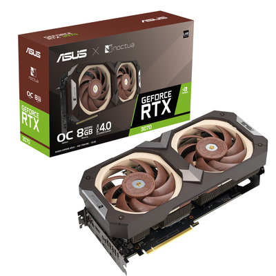 ASUS nVidia Geforce RTX3070-O8G-NOCTUA 6GB DDR6 1845 MHz Boost, PCIe 4.0, 3xDP 2xHDMI, 2xNoctua PWM Fans, Ampere SM, 2nd Gen RT Cores (LHR)
